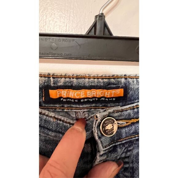 Prince Bright Jeans Womens Bootcut Stretch Flared Denim Blue Medium Wash Size 32 - Picture 4 of 10